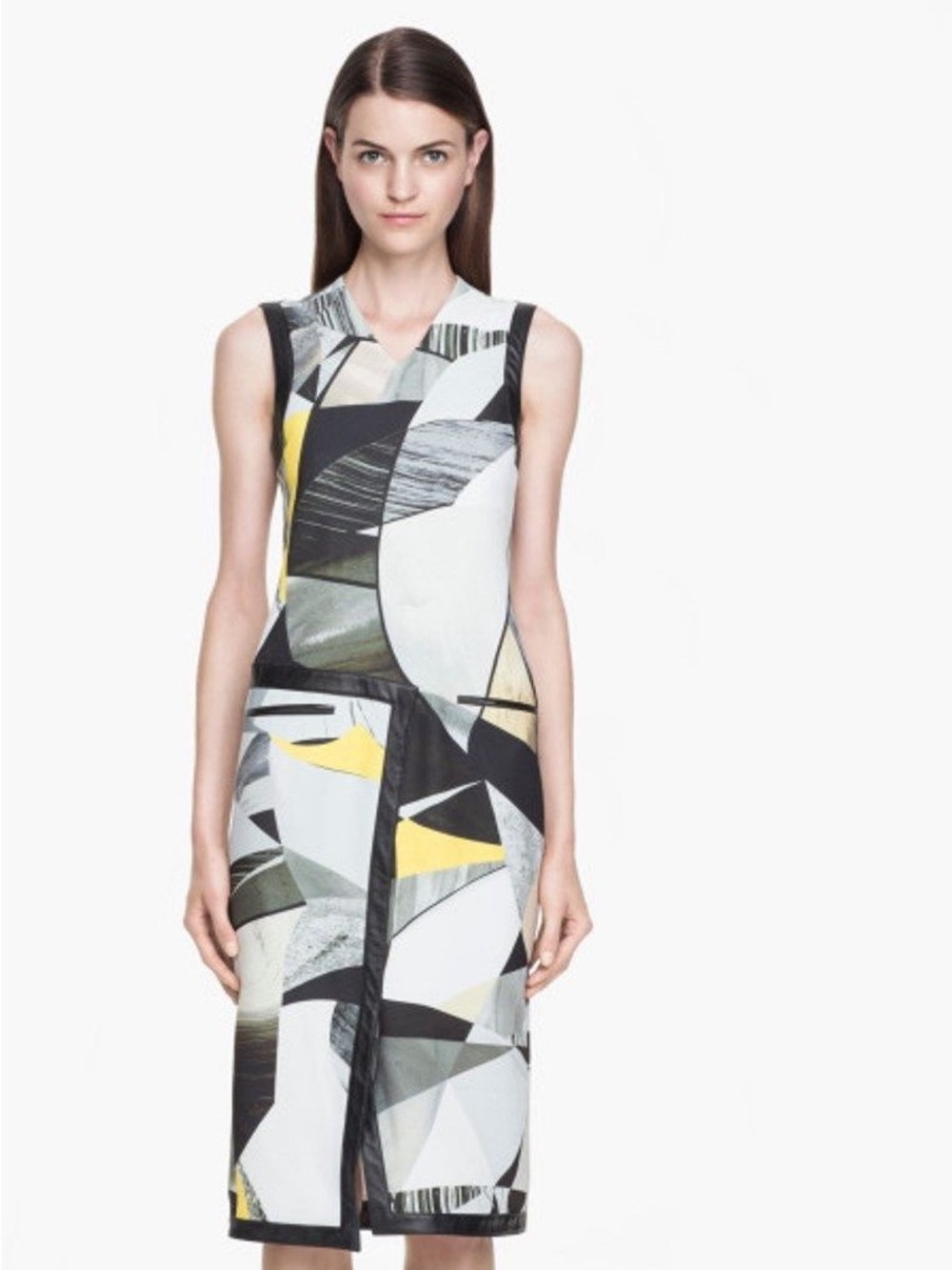 HELMUT LANG  Leather Trim Multicolor dress size 8